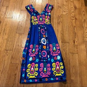 Anthropologie plenty tracy Reese blue cross back midi dress